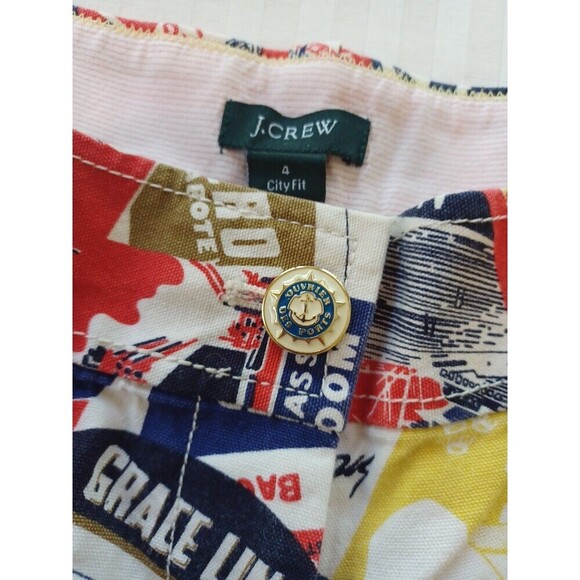 J. Crew cruise ship shorts womens 4 vacation boat retro travel patches RARE - Picture 2 of 10